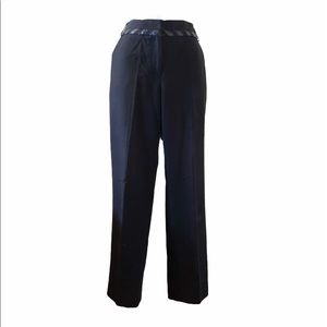 Faux leather detailed dress pants / slacks